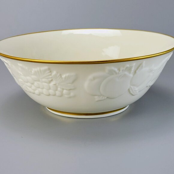 Lenox Other - Lenox Fruits of Life Serving Bowl, Gold Trim Embossed Fruit Vintage USA Made